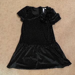 Janie and Jack black and gold velvet dress